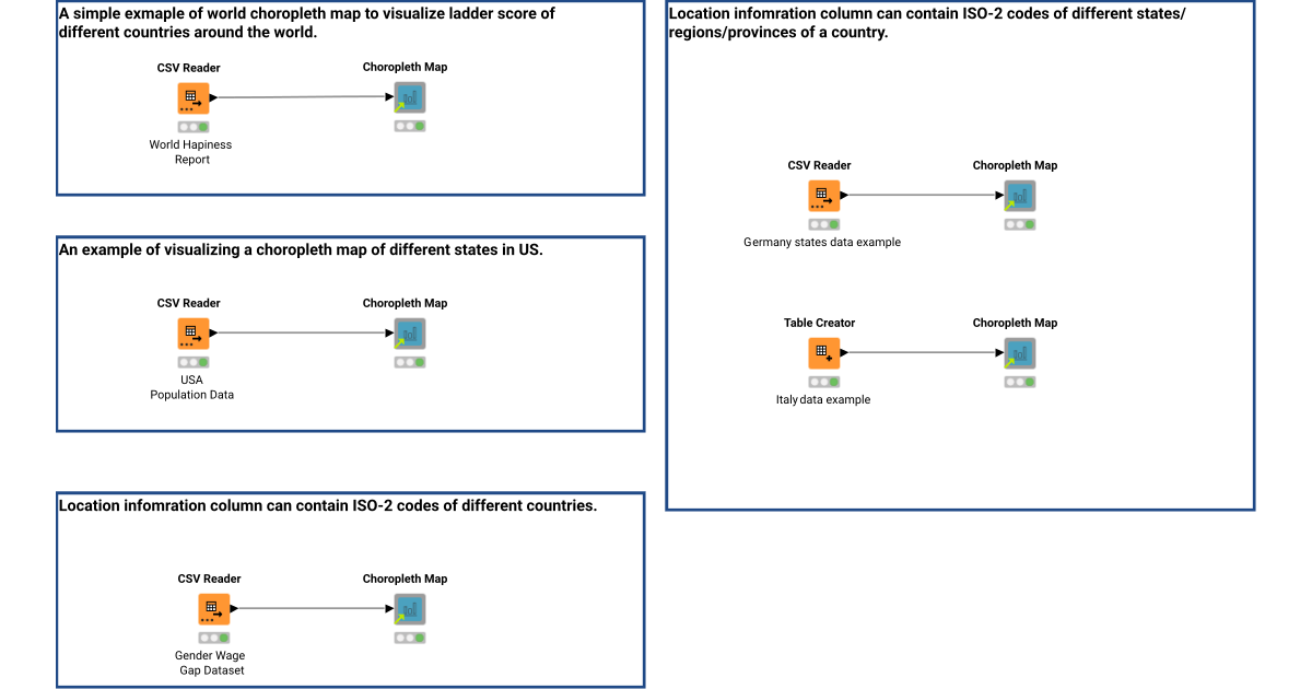Choropleth Map AND WORLD Examples – KNIME Community Hub